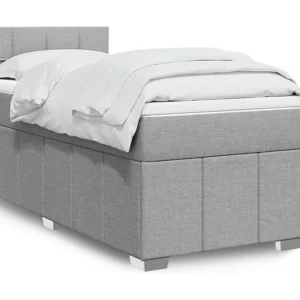 Cômoda Organizadora Cama com molas/colchão 90x200 cm tecido cinza-claro