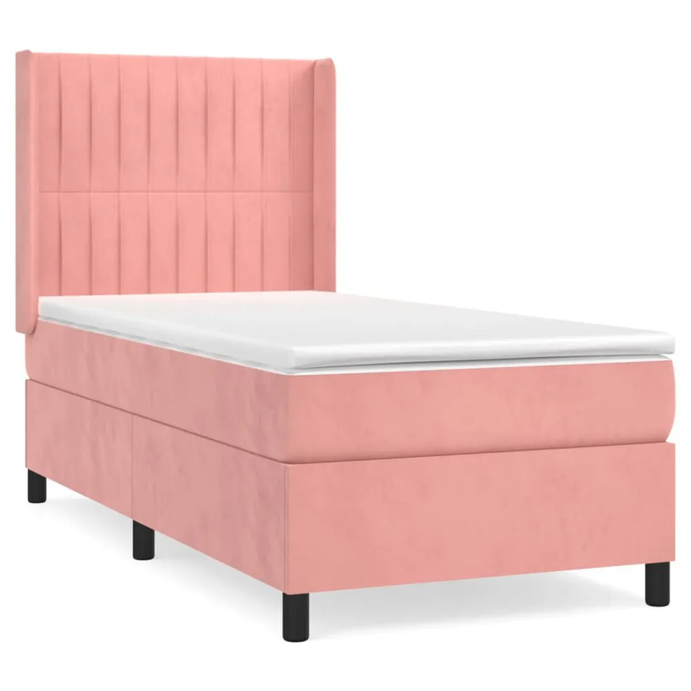 Cômoda Organizadora Cama com molasemcolchão 100x200 cm veludo rosa