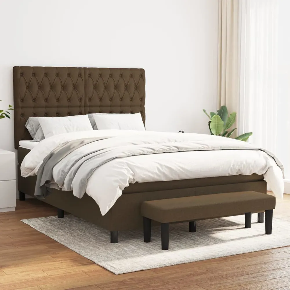 Cômoda Organizadora Cama com molasemcolchão 140x200 cm tecido castanho-escuro
