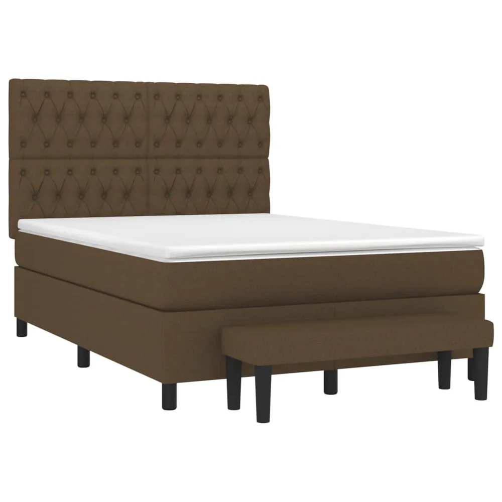 Cômoda Organizadora Cama com molasemcolchão 140x200 cm tecido castanho-escuro