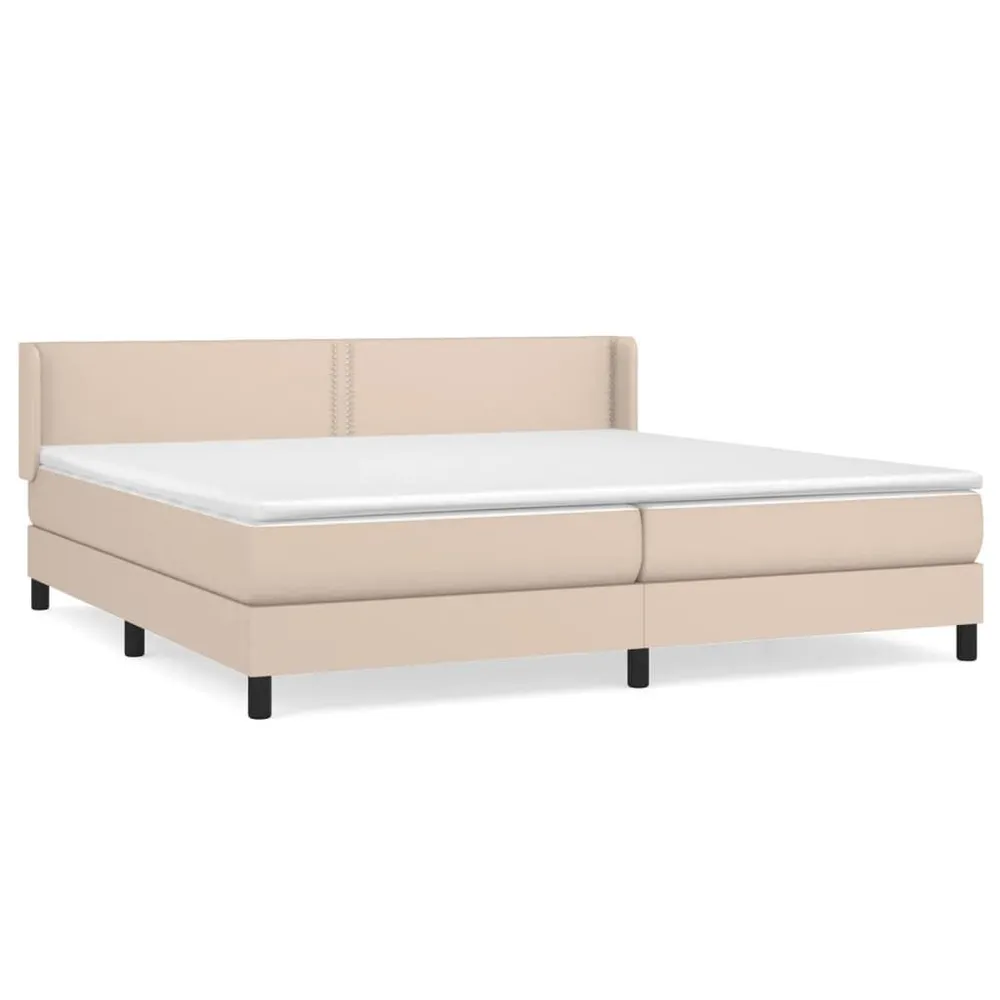 Cômoda Organizadora Cama com molasemcolchão 200x200 cm couro artificial cappuccino