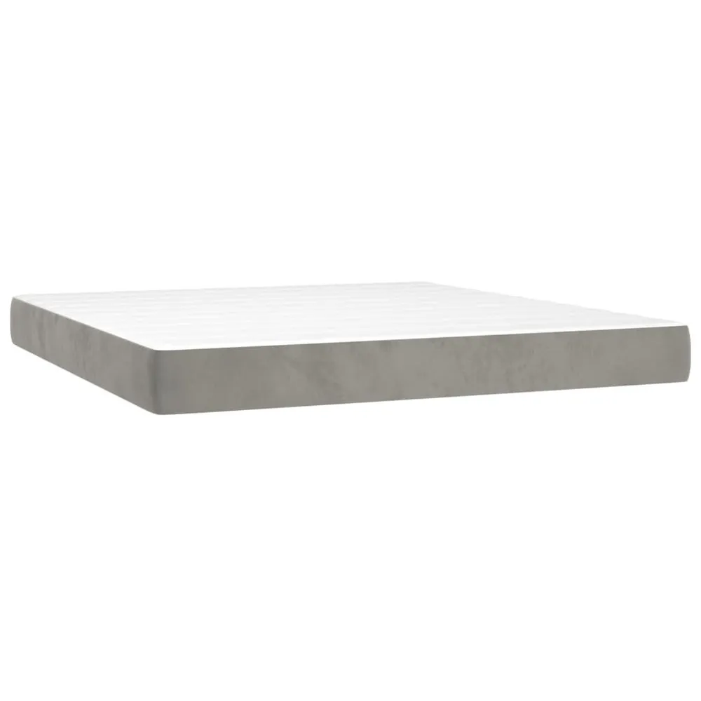 Cômoda Organizadora Colchão de molas ensacadas 180x200x20 cm veludo cinza-claro