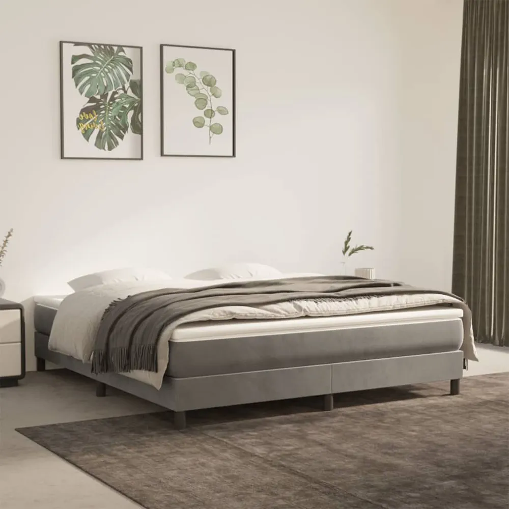 Cômoda Organizadora Colchão de molas ensacadas 180x200x20 cm veludo cinza-claro