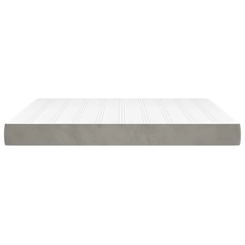 Cômoda Organizadora Colchão de molas ensacadas 180x200x20 cm veludo cinza-claro