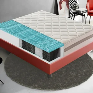 Colchão 900 Molas ensacadas e viscoelástico 9 zonas de conforto Altura 22 cm 140x200 Tecido Resistente