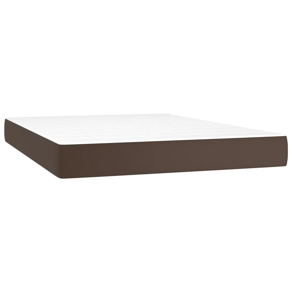 Colchão molas ensacadas 140x190x20 cm couro artificial castanho para Organização de Roupas
