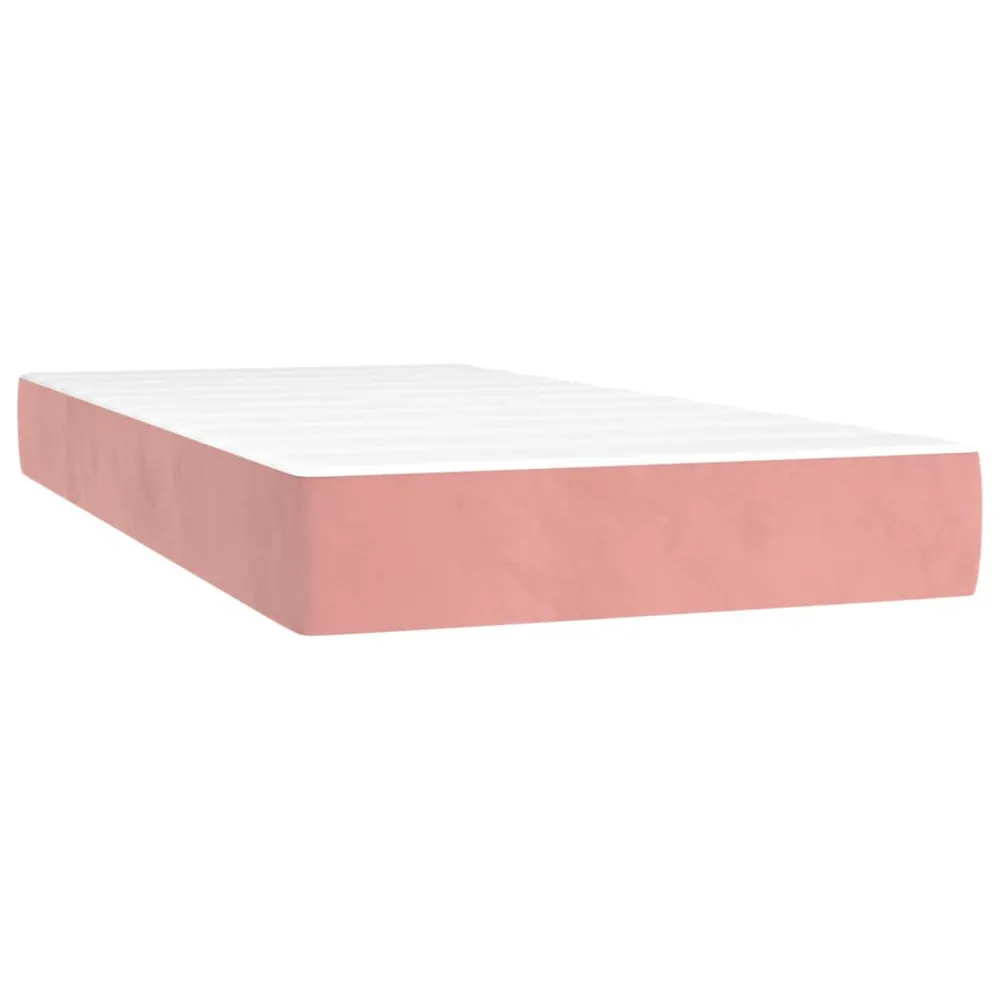 Colchão de molas ensacadas 90x190x20 cm veludo rosa Edição com Espelho