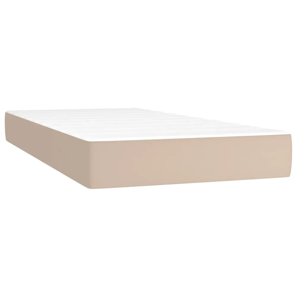 Colchão molas ensacadas 90x190x20cm couro artificial cappuccino para Quartos de Casal