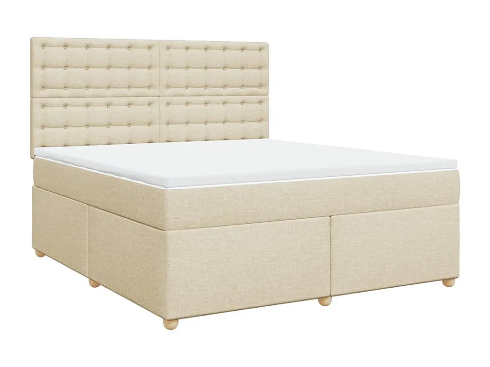 Conjunto Completo para Quarto Cama com molas/colchão 180x200 cm tecido cor creme