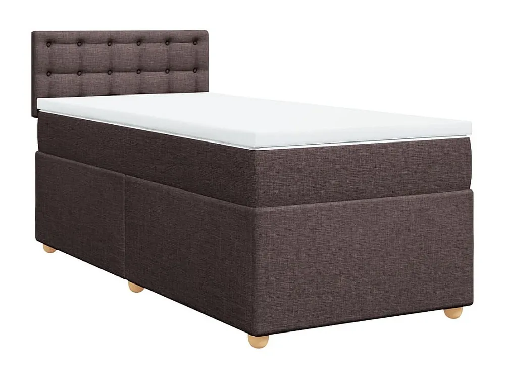 Conjunto Completo para Quarto Cama com molas/colchão 100x200 cm tecido castanho-escuro
