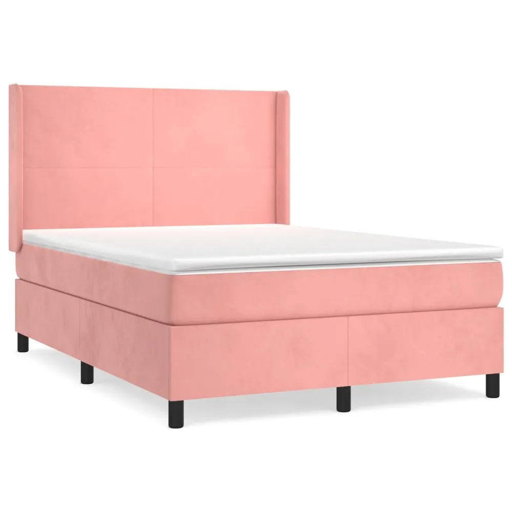 Conjunto Completo para Quarto Cama com molasemcolchão 140x200 cm veludo rosa