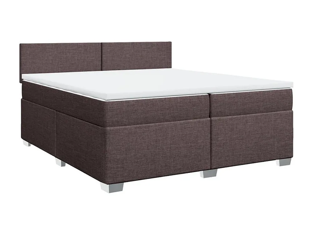 Conjunto Completo para Quarto Cama com molas/colchão 200x200 cm tecido castanho-escuro