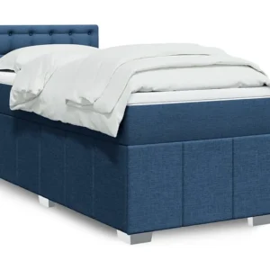Conjunto Completo para Quarto Cama com molas/colchão 100x200 cm tecido azul