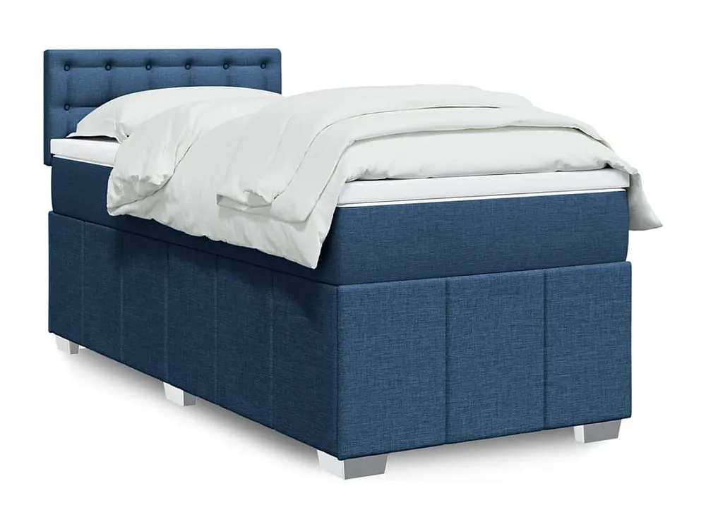 Conjunto Completo para Quarto Cama com molas/colchão 100x200 cm tecido azul