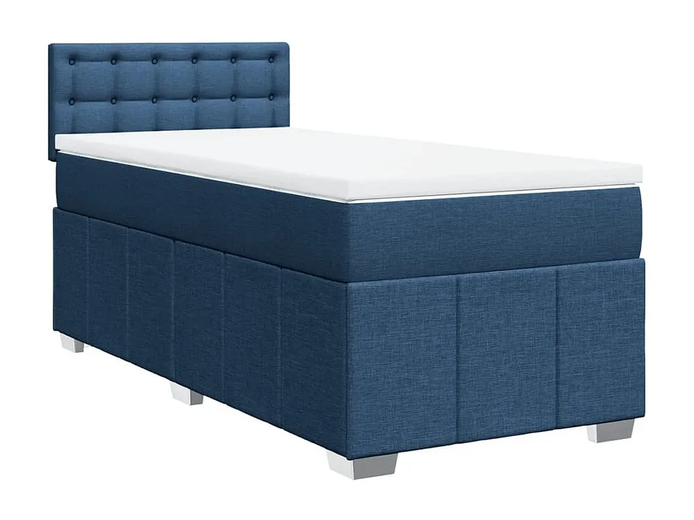 Conjunto Completo para Quarto Cama com molas/colchão 100x200 cm tecido azul