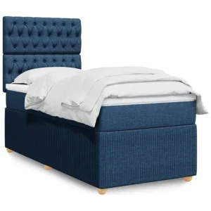 Conjunto Completo para Quarto Cama com molas/colchão 90x190 cm tecido azul