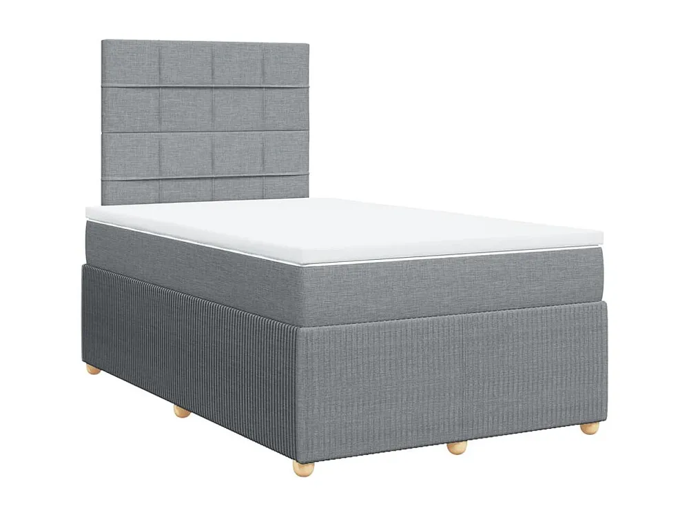 Conjunto Completo para Quarto Cama com molas/colchão 120x200 cm tecido cinza-claro