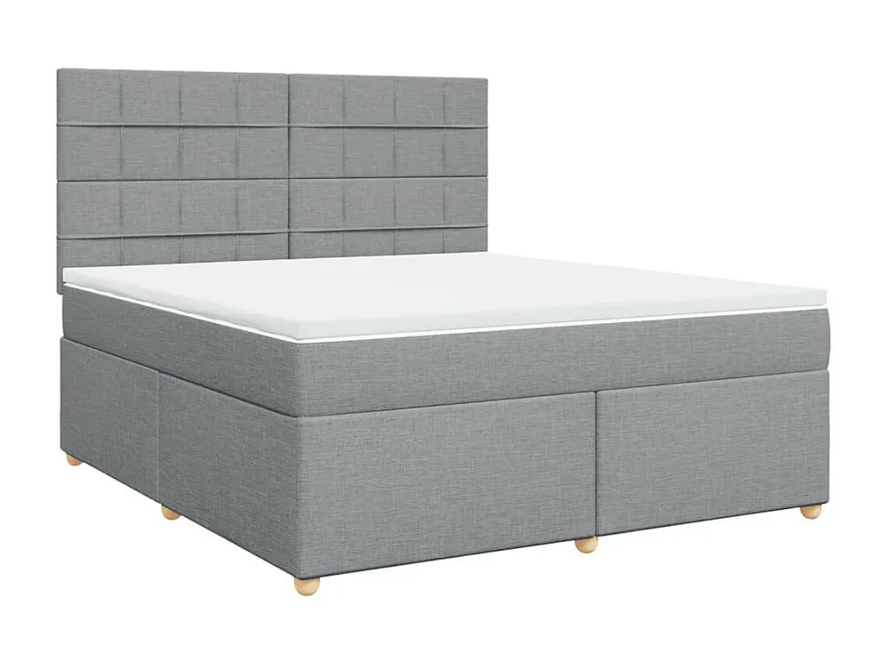 Conjunto Completo para Quarto Cama com molas/colchão 180x200 cm tecido cinzento-claro