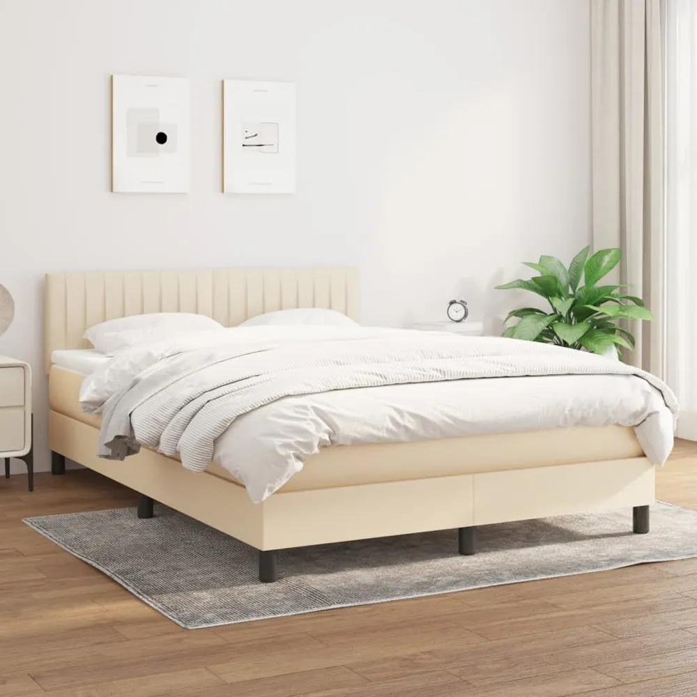 Conjunto Completo para Quarto Cama com molasemcolchão 140x190 cm tecido cor creme