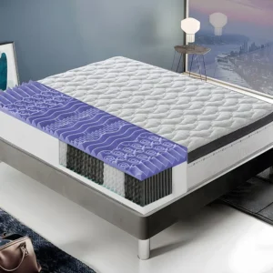 Conjunto Completo para Quarto Colchão de molas ensacadas e viscoelástico - 13 zonas de conforto - 27 cm de altura 70x190