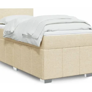 Design de Luxo Cama com molas/colchão 100x200 cm tecido cor creme