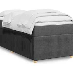Design de Luxo Cama com molas/colchão 100x200 cm tecido cinza-escuro