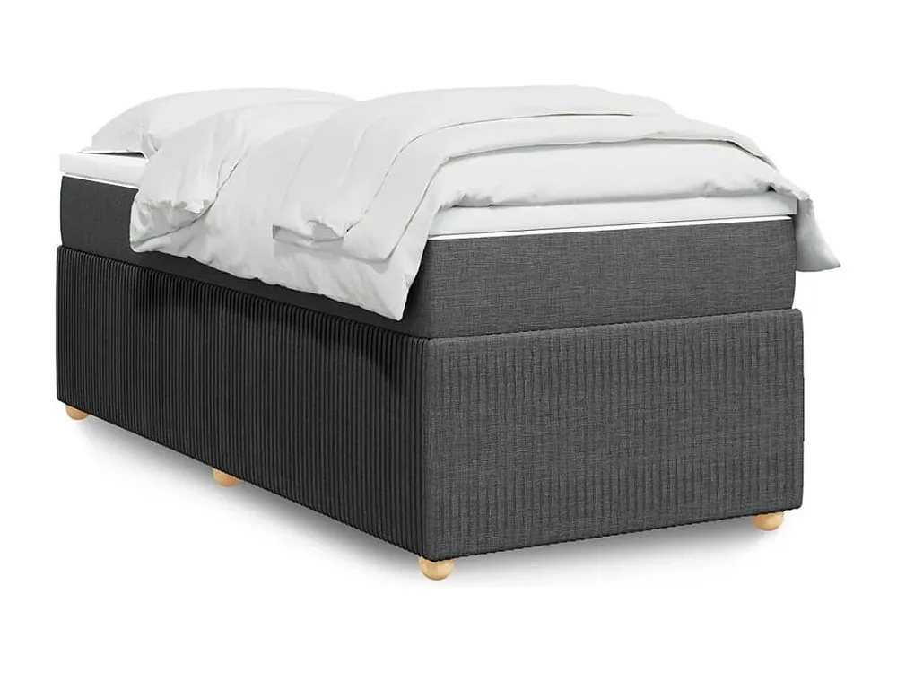 Design de Luxo Cama com molas/colchão 100x200 cm tecido cinza-escuro