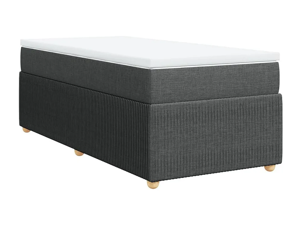 Design de Luxo Cama com molas/colchão 100x200 cm tecido cinza-escuro