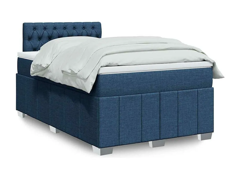 Design de Luxo Cama com molas/colchão 120x200 cm tecido azul