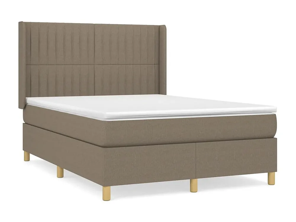 Design de Luxo Cama com molas/colchão 140x200 cm tecido castanho-acinzentado
