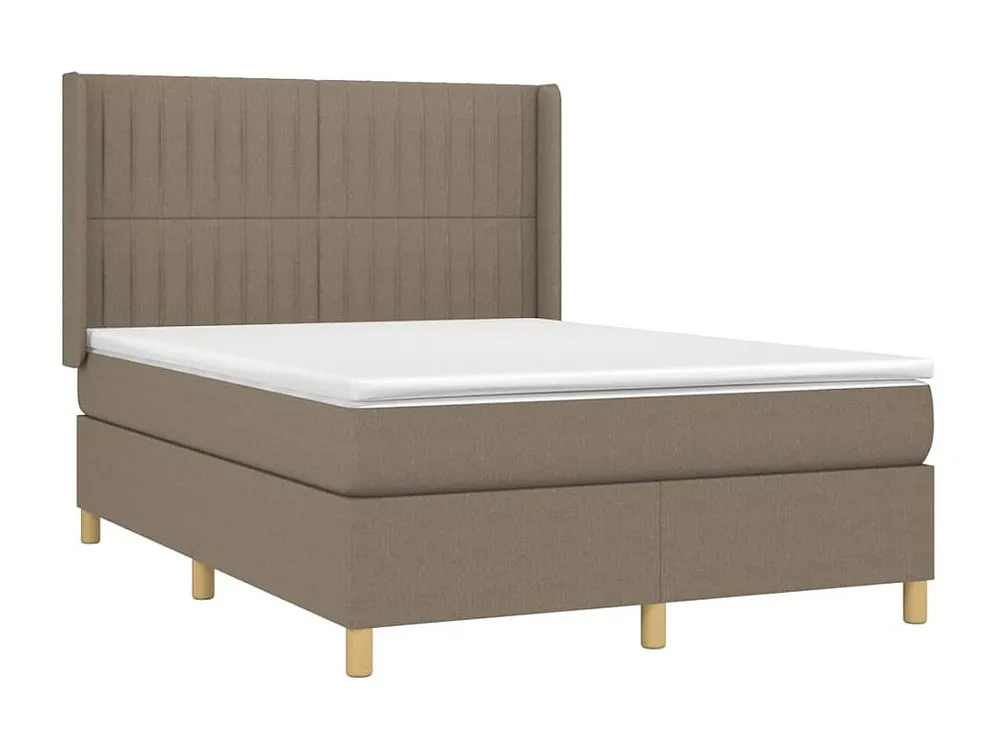 Design de Luxo Cama com molas/colchão 140x200 cm tecido castanho-acinzentado