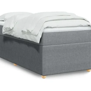 Design de Luxo Cama com molas/colchão 80x200 cm tecido cinza-claro