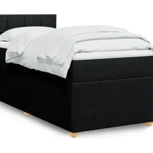 Design de Luxo Cama com molas/colchão 80x200 cm tecido preto