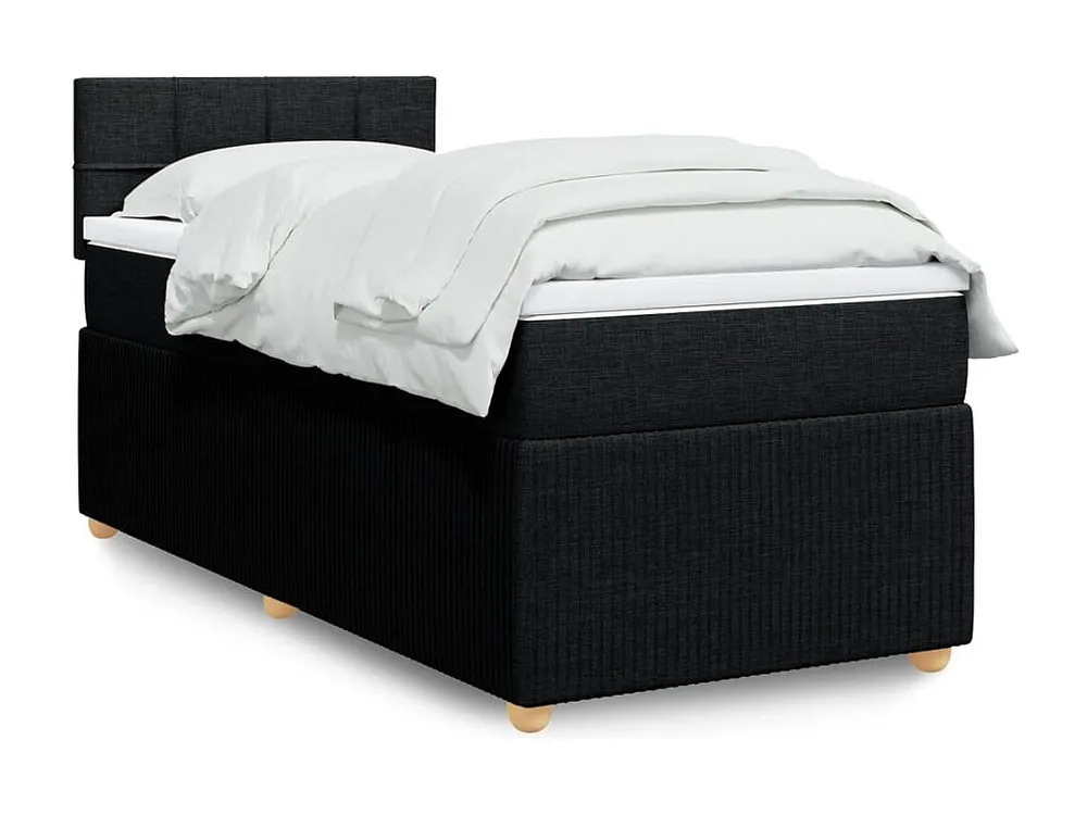 Design de Luxo Cama com molas/colchão 80x200 cm tecido preto