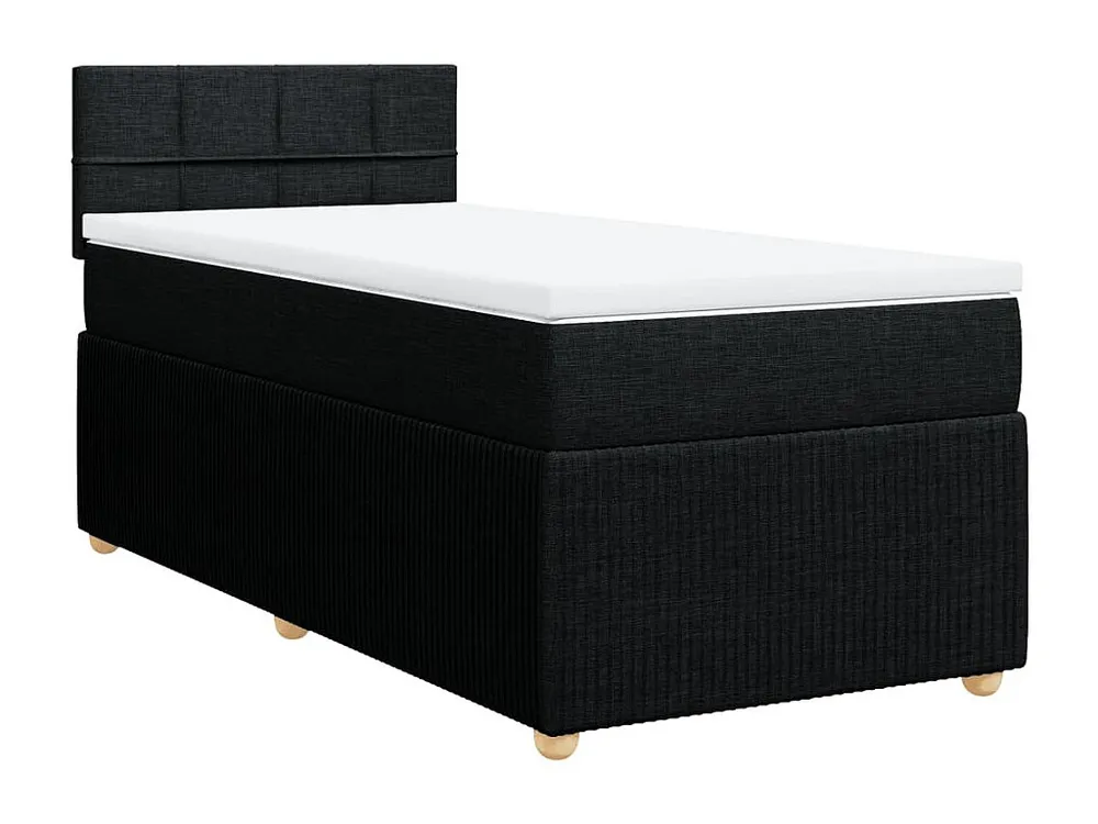 Design de Luxo Cama com molas/colchão 80x200 cm tecido preto