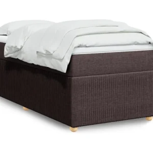 Design de Luxo Cama com molas/colchão 90x190 cm tecido castanho-escuro