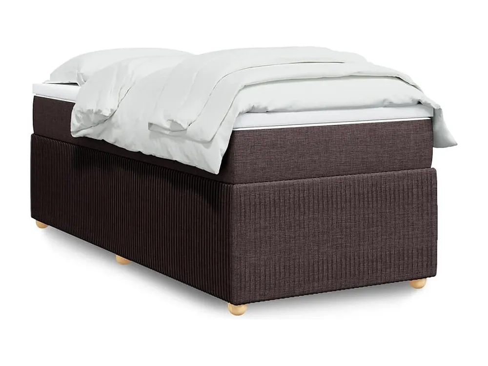 Design de Luxo Cama com molas/colchão 90x190 cm tecido castanho-escuro