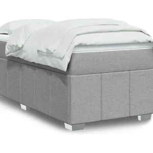 Design de Luxo Cama com molas/colchão 90x200 cm tecido cinza-claro