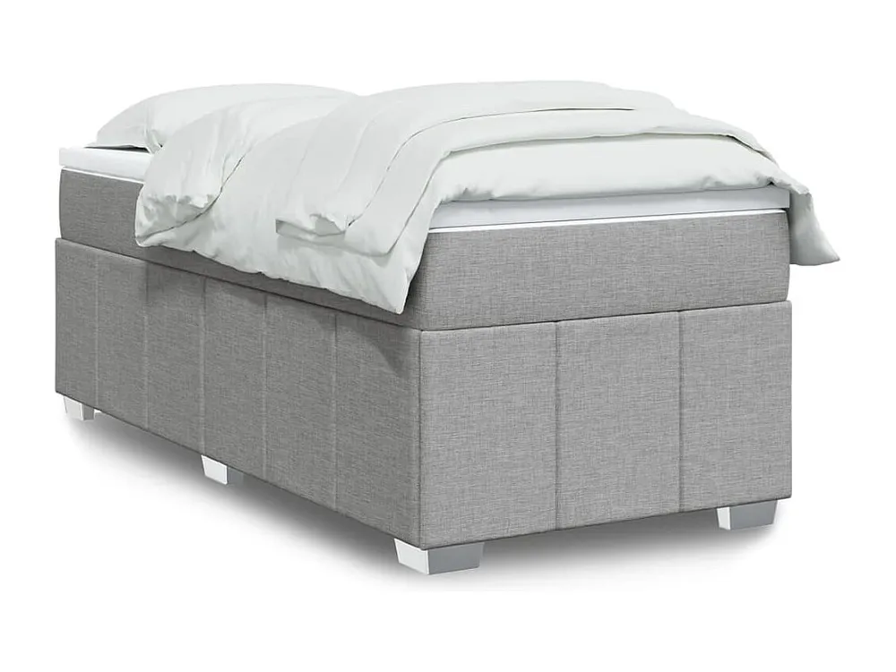 Design de Luxo Cama com molas/colchão 90x200 cm tecido cinza-claro