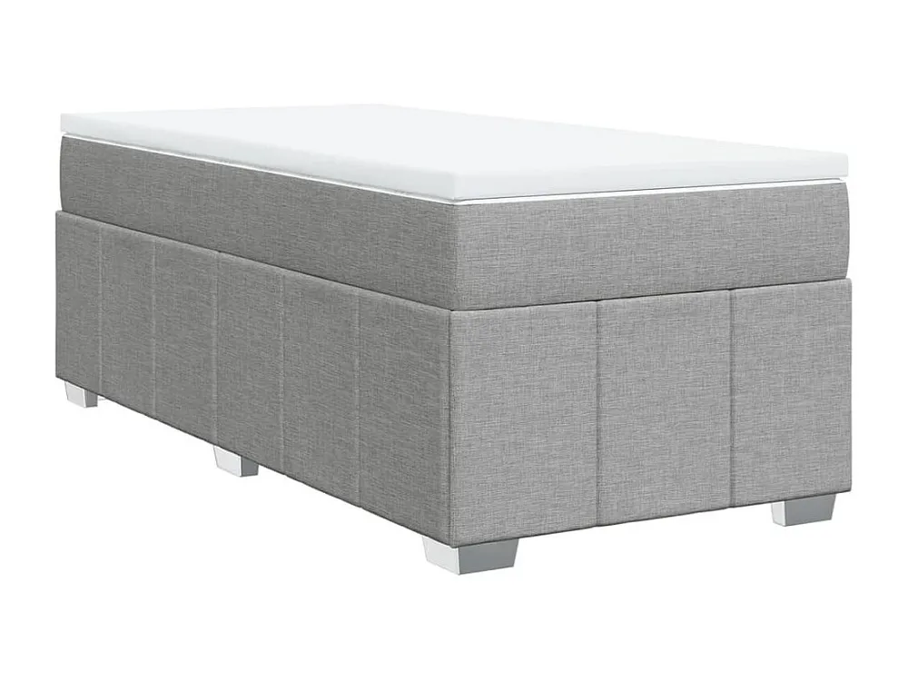 Design de Luxo Cama com molas/colchão 90x200 cm tecido cinza-claro