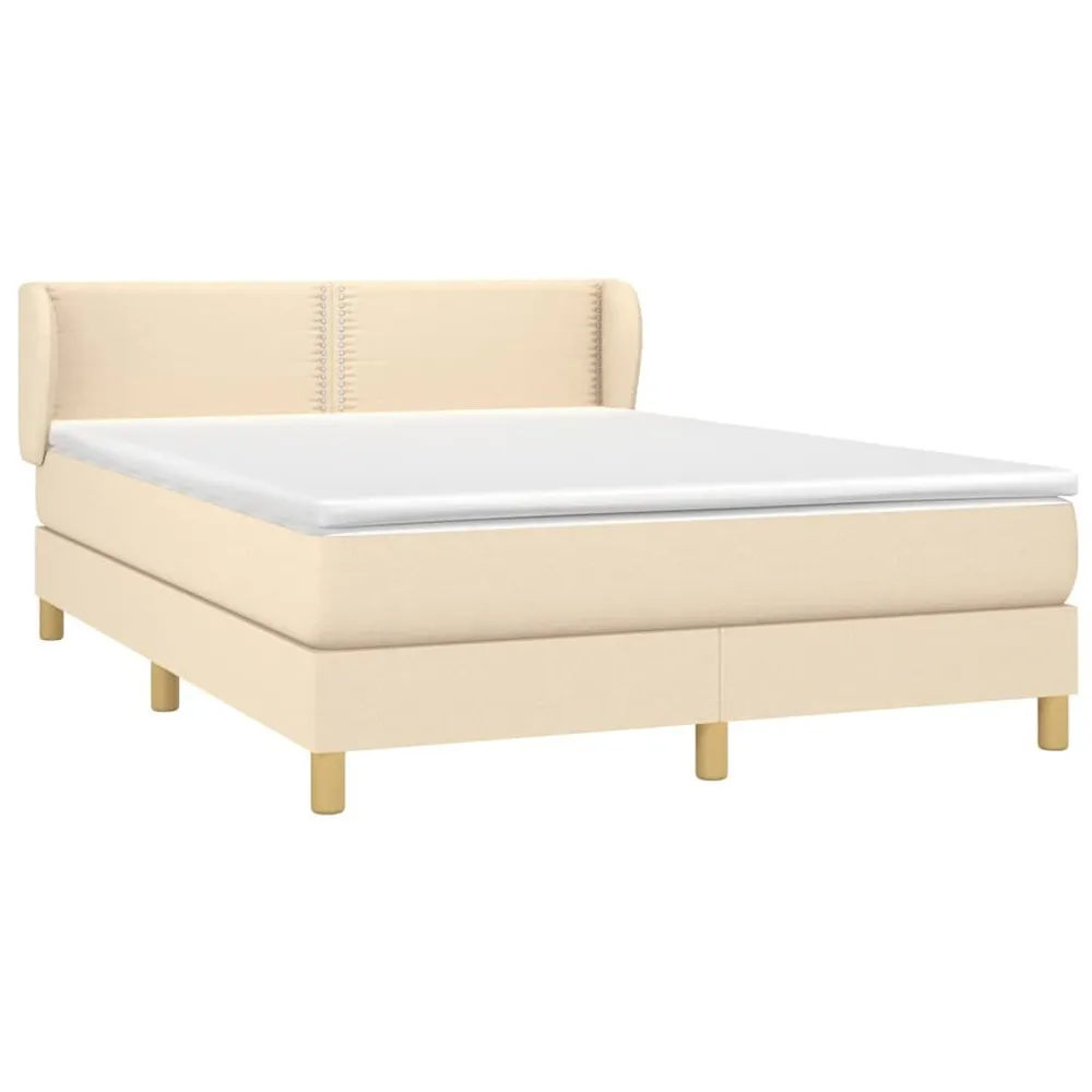 Design de Luxo Cama com molasemcolchão 140x190 cm tecido cor creme