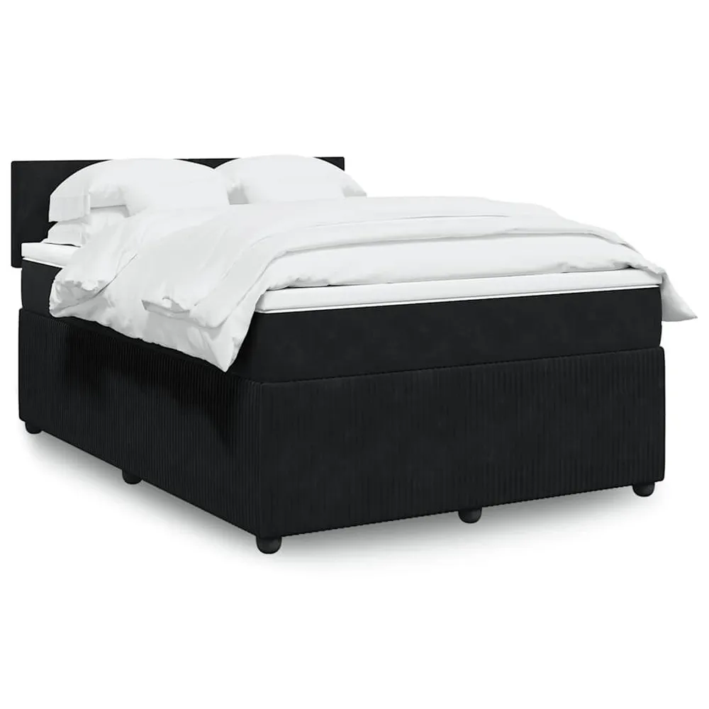 Design de Luxo Cama com molasemcolchão 140x190 cm veludo preto