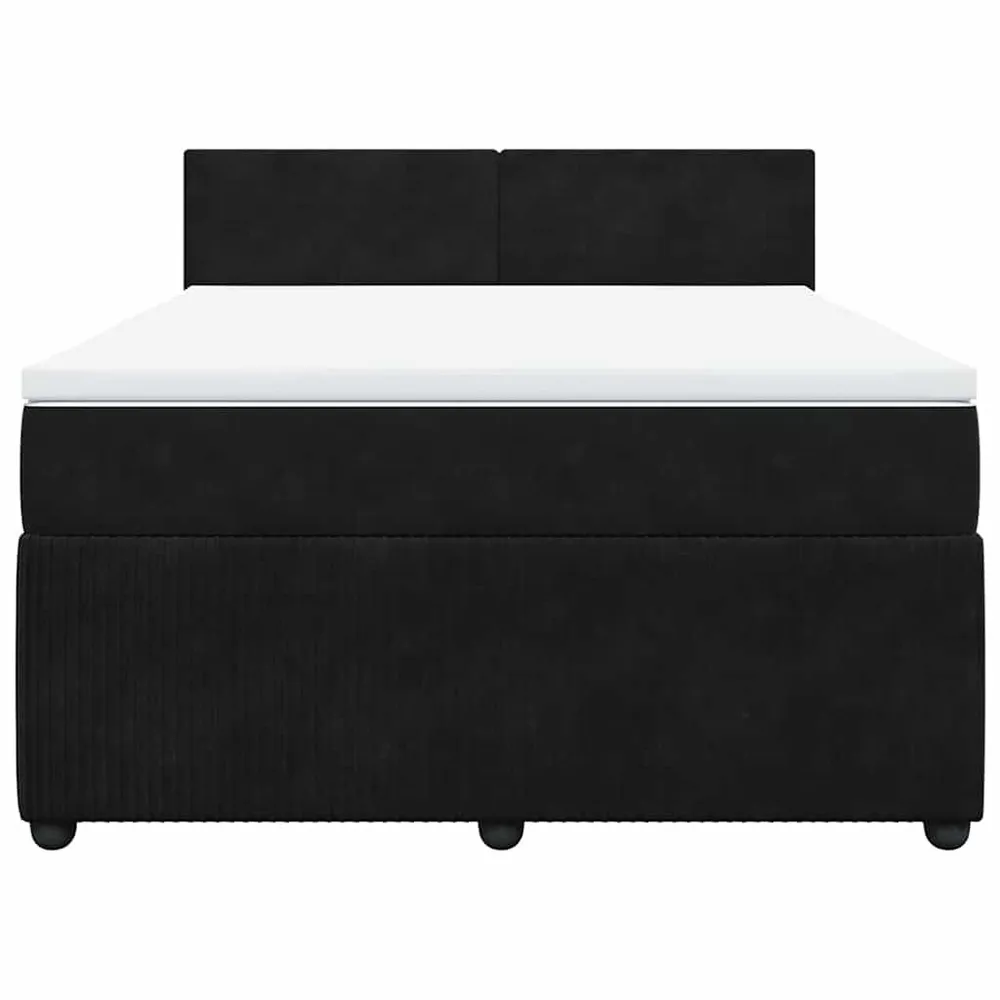 Design de Luxo Cama com molasemcolchão 140x190 cm veludo preto