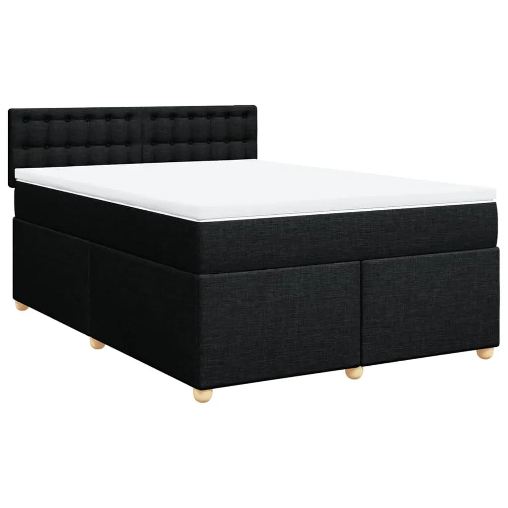 Design de Luxo Cama com molasemcolchão 140x190 cm tecido preto
