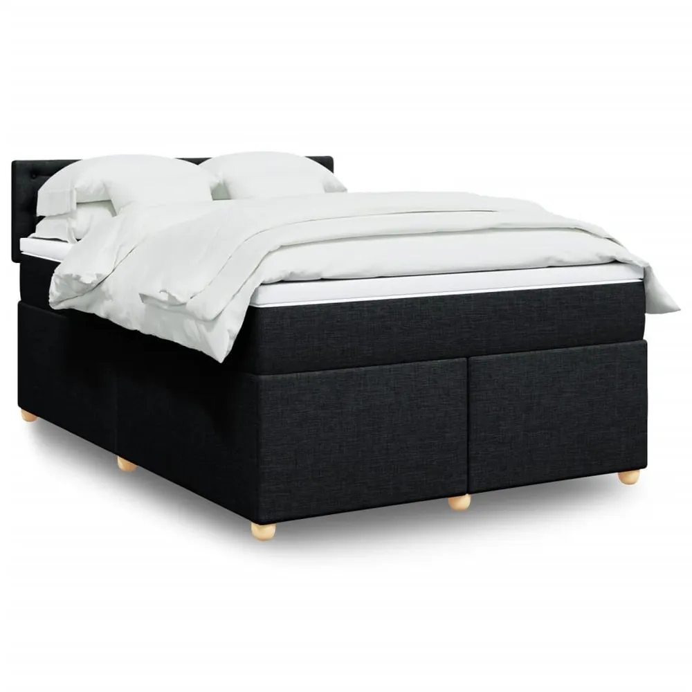 Design de Luxo Cama com molasemcolchão 140x190 cm tecido preto