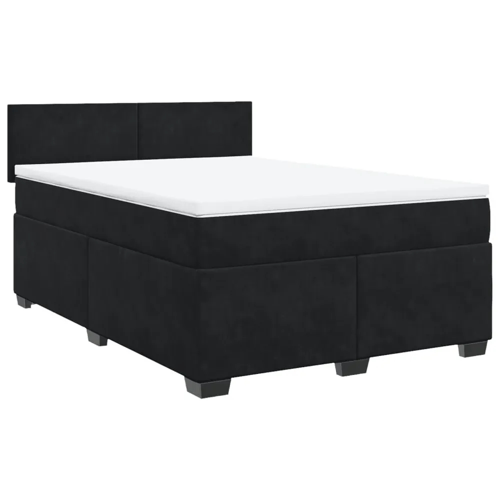 Design de Luxo Cama com molasemcolchão 140x190 cm veludo preto