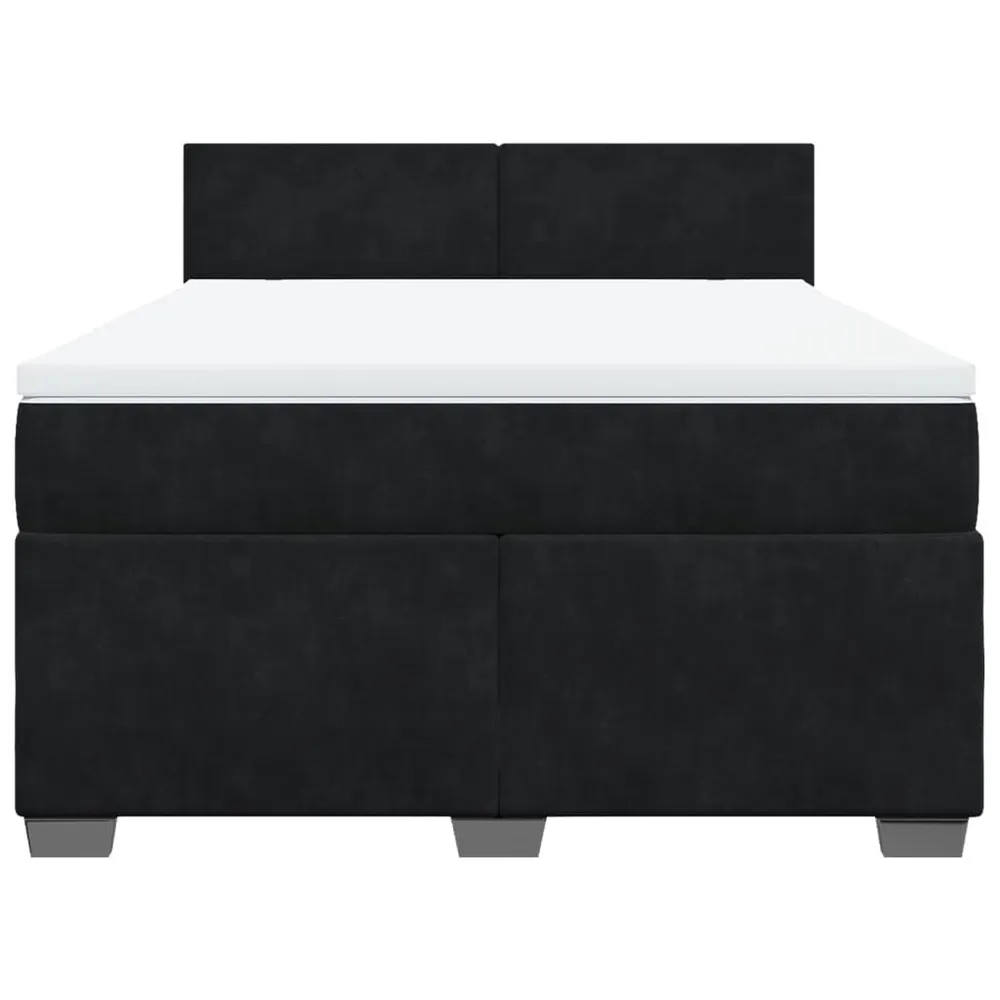 Design de Luxo Cama com molasemcolchão 140x190 cm veludo preto