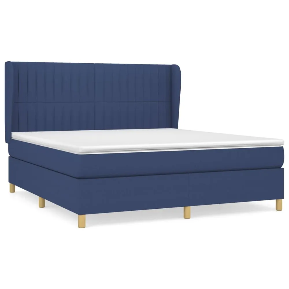 Design de Luxo Cama com molasemcolchão 180x200 cm tecido azul