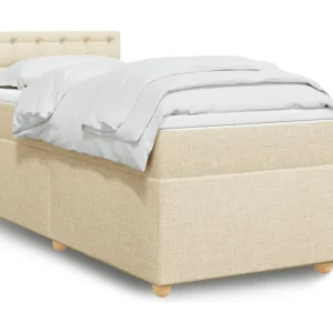 Ergonômico Cama com molas/colchão 100x200 cm tecido cor creme