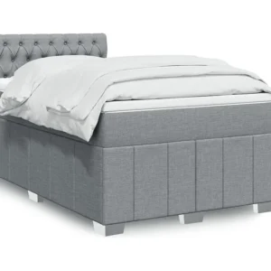 Ergonômico Cama com molas/colchão 120x200 cm tecido cinza-claro